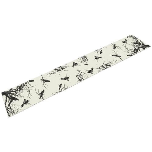Halloween Tree Branch Table Runner - Fall Decor for Dining & Patio, 13x36in - Variation of Wycrows-1