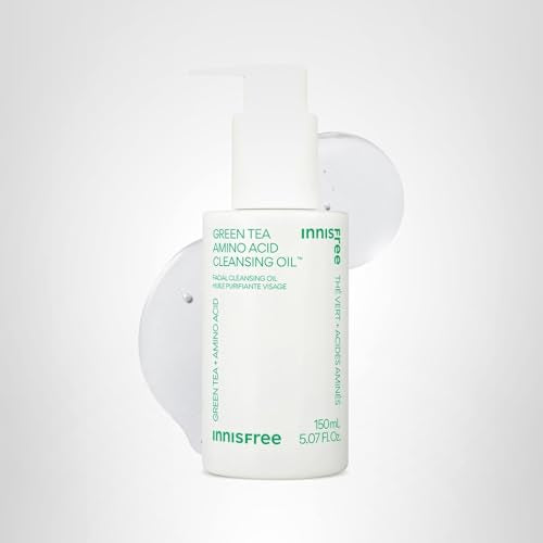 innisfree Green Tea Amino Acid Cleansing Oil, Hydrating Korean Face Wash with Jojoba, Makeup Remover, Sunscreen Dissolving Formula
