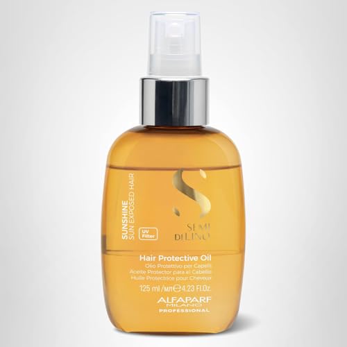 ALFAPARF MILANO Semi di Lino Sunshine Protective Hair Oil - Two-Phase Spray Oil Serum with UV Filters for Sun Exposed Hair Protection - For Shiny, Soft, Disciplined, and Protected Hair