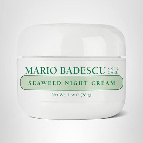 Mario Badescu Seaweed Night Cream for Women Anti Aging Oil-Free Moisturizer with Collagen & Sodium Hyaluronate, Ideal for Combination, Oily or Sensitive Skin, Moisturizes & Smooths Skin, 1 Fl Oz