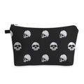 Skull Pattern Small Makeup Bag for Women - Water-Resistant Cosmetic Organizer