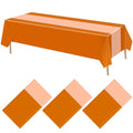 Burnt Orange Disposable Plastic Table Covers - 51x108 Inches for Events