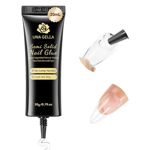 Semi Solid Nail Glue 20ML - Strong, Fast-Drying Press On Nails Adhesive - No Lamp Needed