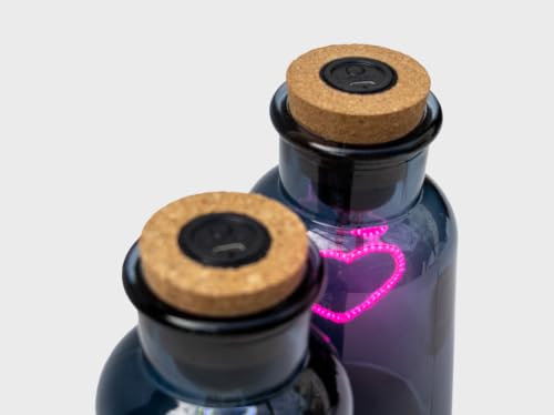 Love Potion Neon Heart Glass Bottle - Pink Cordless Table Lamp & Bedroom Decor - Variation of This Listing