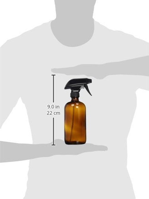 Sally's Organics 16oz Amber Glass Spray Bottle - Refillable, Chemical-Resistant with Adjustable Mist & Stream