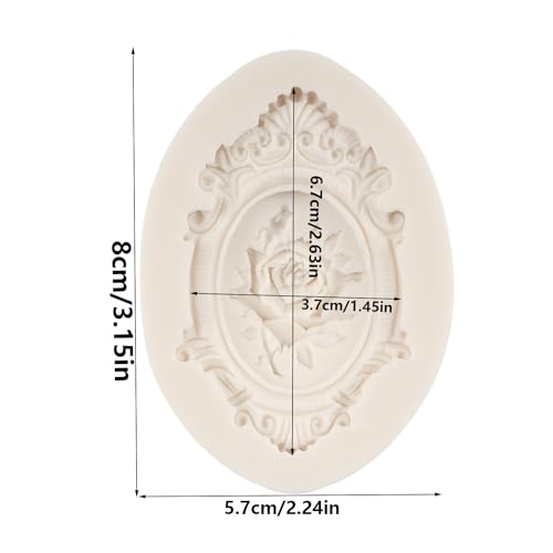 Cameo Picture Frame Silicone Mold Rose Flower Fondant Cake Decorating - Style A
