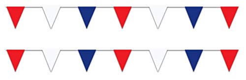 Indoor Outdoor Patriotic Pennant Banner 120ft USA Flag Decorations