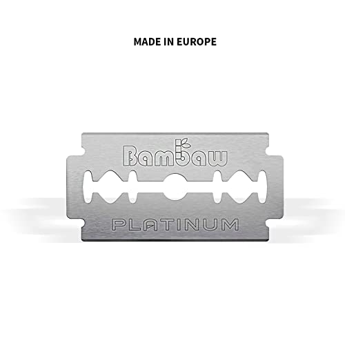 60 Blades Safety Razor Blades for Men & Women - Double Edge Platinum Stainless Steel Refills