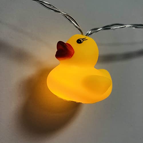 Cute Duck String Lights - 9.8ft Battery Operated Fairy Lights with 20 Warm White Ducks for Indoor Decor