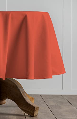 Round Cotton Table Cover 63 Inch for Kitchen, Dining, Wedding, Party - Nasturtium
