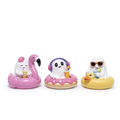 Halloween Ghost Figurines Set - Cute Pool Theme Decor for Fall & Halloween