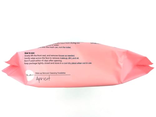 Celavi Apricot Makeup Remover Wipes 2-Pack - 60 Pre-Moistened Face Towelettes
