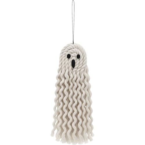 10 Inch Handmade Cute Ghost Halloween Decor - Indoor & Outdoor Hanging Ornament - 1 PC
