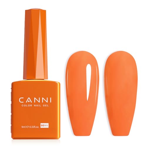 CANNI Bright Orange Gel Nail Polish - 1pc UV/LED Soak Off, High Gloss, Long Lasting