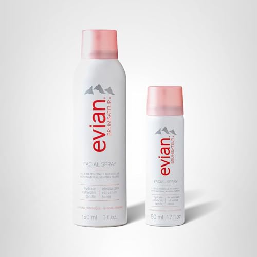 Evian Facial Spray Weekender Kit - Hydrating Mineral Water Mist for Face & Skin - Refreshes Makeup, Sets, & Tones - Travel-Friendly Size for Weekend Hydration and Skincare Essentials