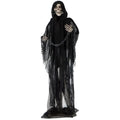 65-Inch Life-Size Grim Reaper Animatronic with Chain - Halloween Prop