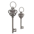 Rustic Brown Cast Iron Skeleton Keys Set - Large Vintage Old-Fashioned Keys - 2 Pieces