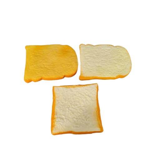 Artificial Bread Slices Set for Photography & Decor - Realistic Fake Food Props (3 Pack)