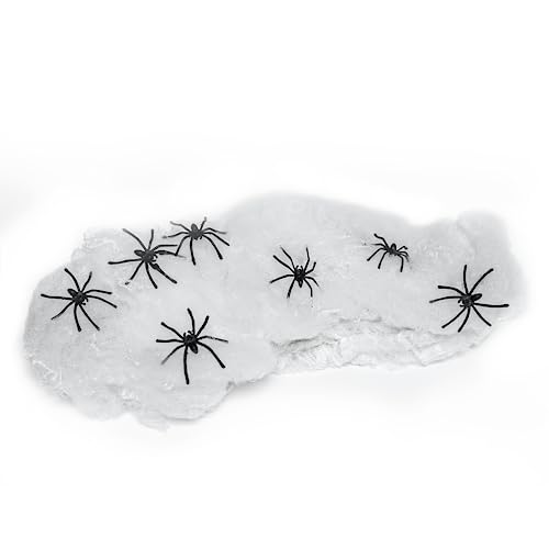Halloween Spider Web Decoration Extra Large 1500 Sq Feet with Plastic Spiders