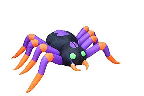 Halloween Inflatable Decorations Bundle with LED Spider Lights - Indoor Outdoor
