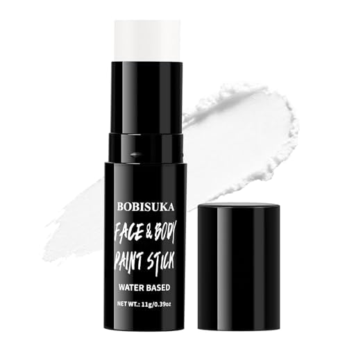 White Face Paint Stick - Full Coverage, Washable Body & Stage Makeup for Halloween & Cosplay - BOBISUKA