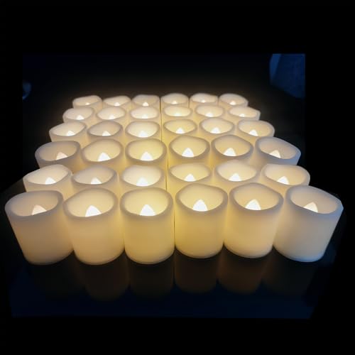 36 Pack LED Flameless Votive Candles - Warm White Glow, Battery Operated