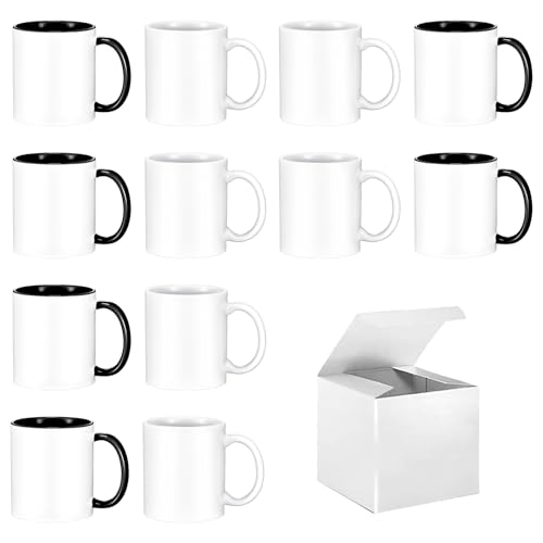 11 oz Sublimation Coffee Mug Set of 12 - White & Black Variations