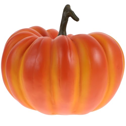 Artificial Pumpkin Decoration - Realistic Resin Fall Halloween Ornament 13.5x17.2cm