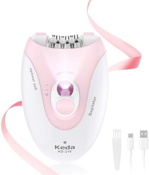 Glabrouse Epilator for Women | 2-Speed Face Trimmer for Smooth Skin | Hair Removal Device for Arms, Legs, Bikini, Armpits