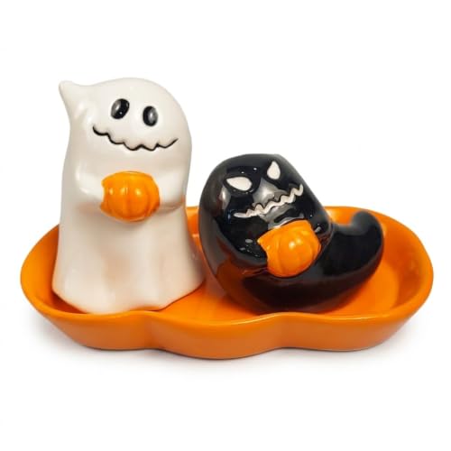 Ghoulish Ghost Salt & Pepper Shaker Set for Halloween Decor - Variation of THIS listing