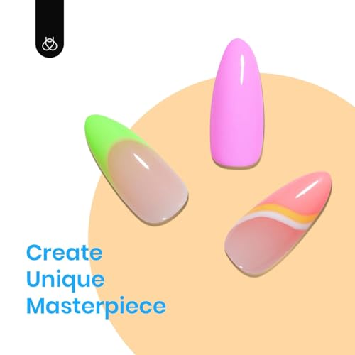 Neon Gel Nail Polish Set - 6 Bright Summer Colors - Creme | Neon Light