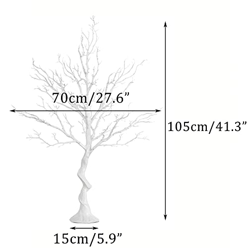 Artificial White Trees for Wedding Party Decor - 3.44ft Tall, 2 Pack - Indoor & Outdoor Use