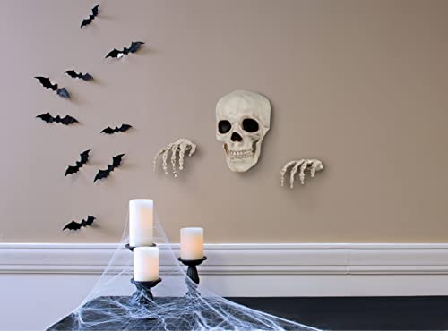 Thru The Wall Skeleton Decoration - Life Size Skull & Hands Halloween Prop