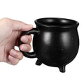 Halloween Witch Brew Cauldron Mug 450ML Black Ceramic Drinkware - Decorative Cauldron Cup