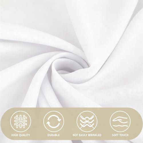 120 Inch Round White Tablecloth - 4 Pack, Premium Polyester, Stain-Resistant, Elegant for Events