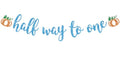 Blue Glitter Pumpkin Half Birthday Banner for Baby Shower & Fall Celebrations