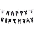Halloween Birthday Banner with Ghost Masks - Spooky Party Decorations
