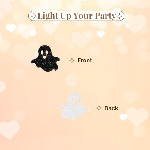 Halloween Confetti Set - Little Boo Ghost Paper Scatter in Black & Pink - 120pcs