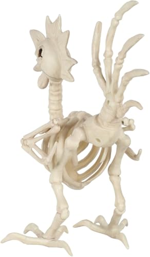 12-Inch Skeleton Rooster Halloween Decoration - Spooky Farmyard Skeleton