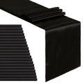 Black Satin Table Runners 20 Pack 12x108 Inch - Elegant Home & Wedding Decor