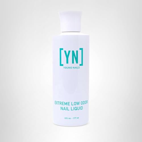 Young Nails Extreme Low Odor Nail Liquid Monomer for Acrylic Nail Powder - Professional Liquid Monomer, Acrylic Nails at Home, Extreme Low Odor, MMA Free, Non-Yellowing, 6 Fl Oz