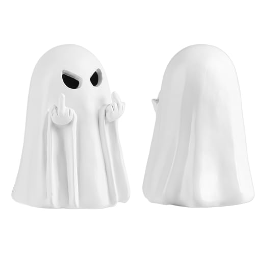 Halloween Ghost Figurine Decoration - Spooky Resin Statue for Home & Garden
