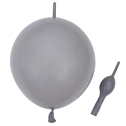 10 Inch Pearlescent Silver Latex Link Balloons - 120 Pcs Party Decorations
