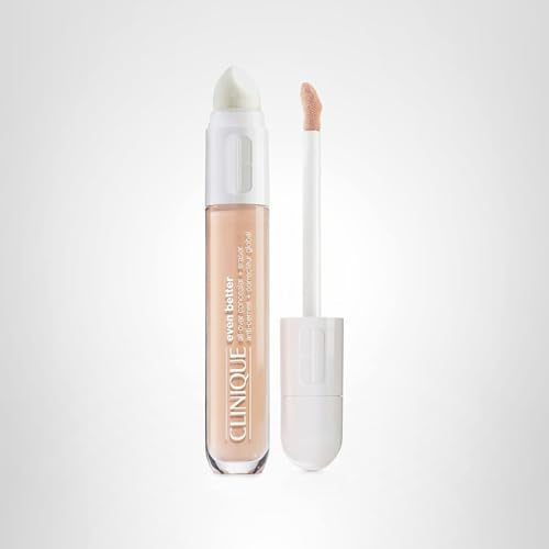 Clinique Even Better All-Over Full Coverage Concealer + Eraser Makeup Makeup For Dark Circles | With Hyaluronic Acid + Caffeine | Hydrating, Brightening + Depuffing, Alabaster, 0.2 Fl Oz