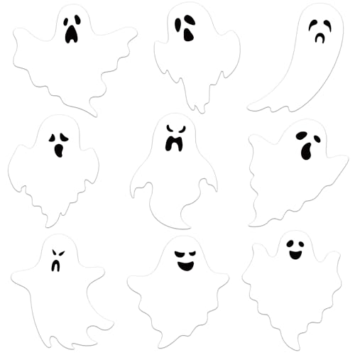 Halloween Ghost Paper Cutouts - 45 PCS Ghost Decorations for Bulletin Boards & Classroom