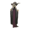75-Inch Talking Witch Halloween Animatronic with Lights & Phrases - Life-Size Poseable Outdoor Indoor Decor