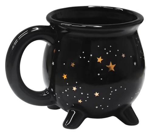 Black Ceramic Witch Mug 10oz Cauldron Coffee Cup for Halloween Christmas Gift