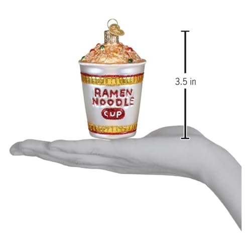 Glass Ramen Noodle Cup Ornament - Handcrafted Holiday Tree Decoration