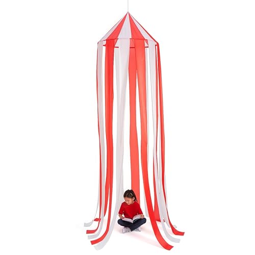 Carnival Tent Hanging Decoration - Red and White Party Decor, 7 Feet