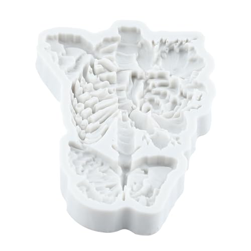 Lingzhi Skull Skeleton Fondant Mold with Butterfly & Flower Design - Style A